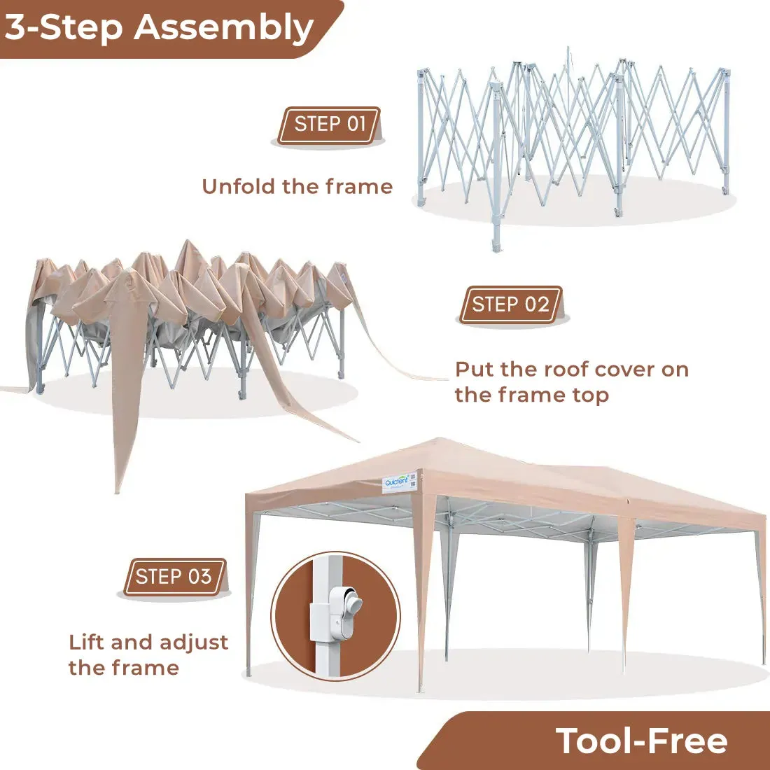 No-Side 10' x 20' EZ Pop Up Canopy