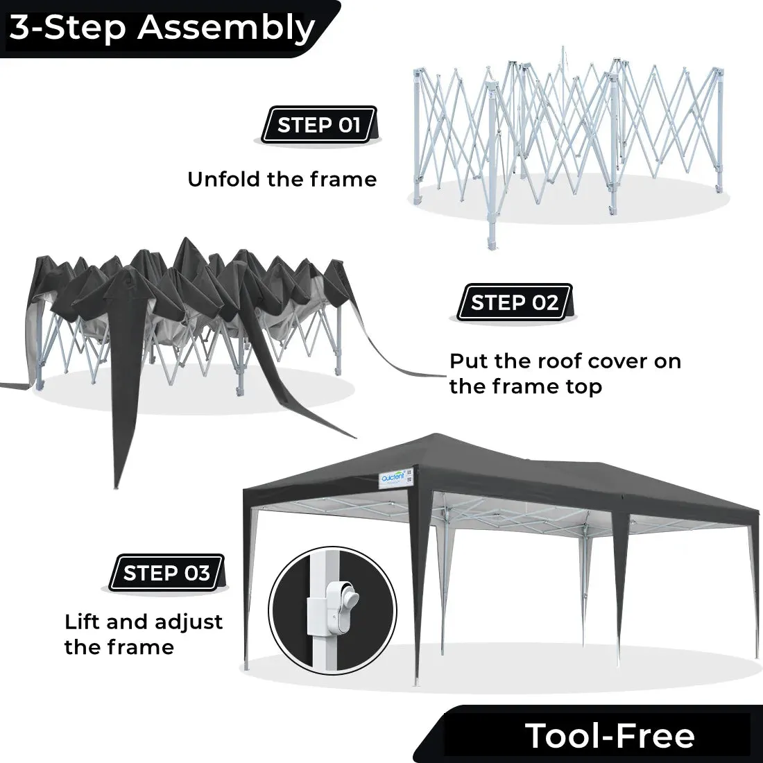 No-Side 10' x 20' EZ Pop Up Canopy