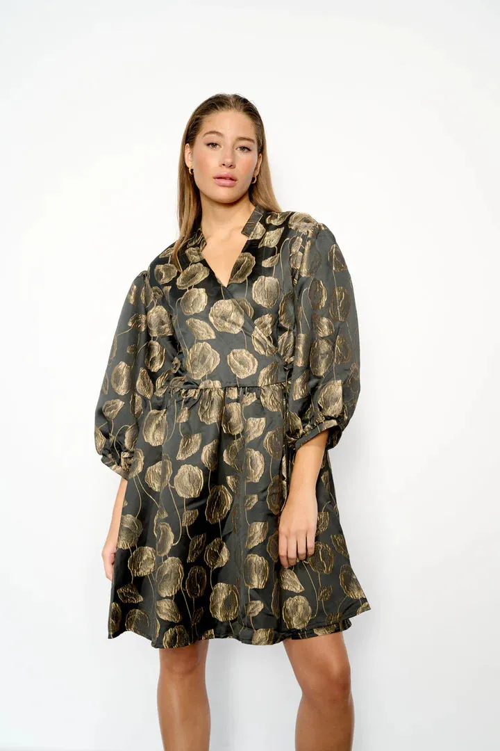 NOELLA PINA AYA WRAP DRESS GOLD MIX