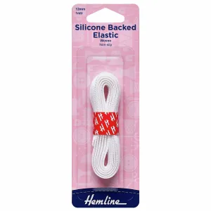 Non-Slip Silicone Backed Elastic - 1m x 12mm