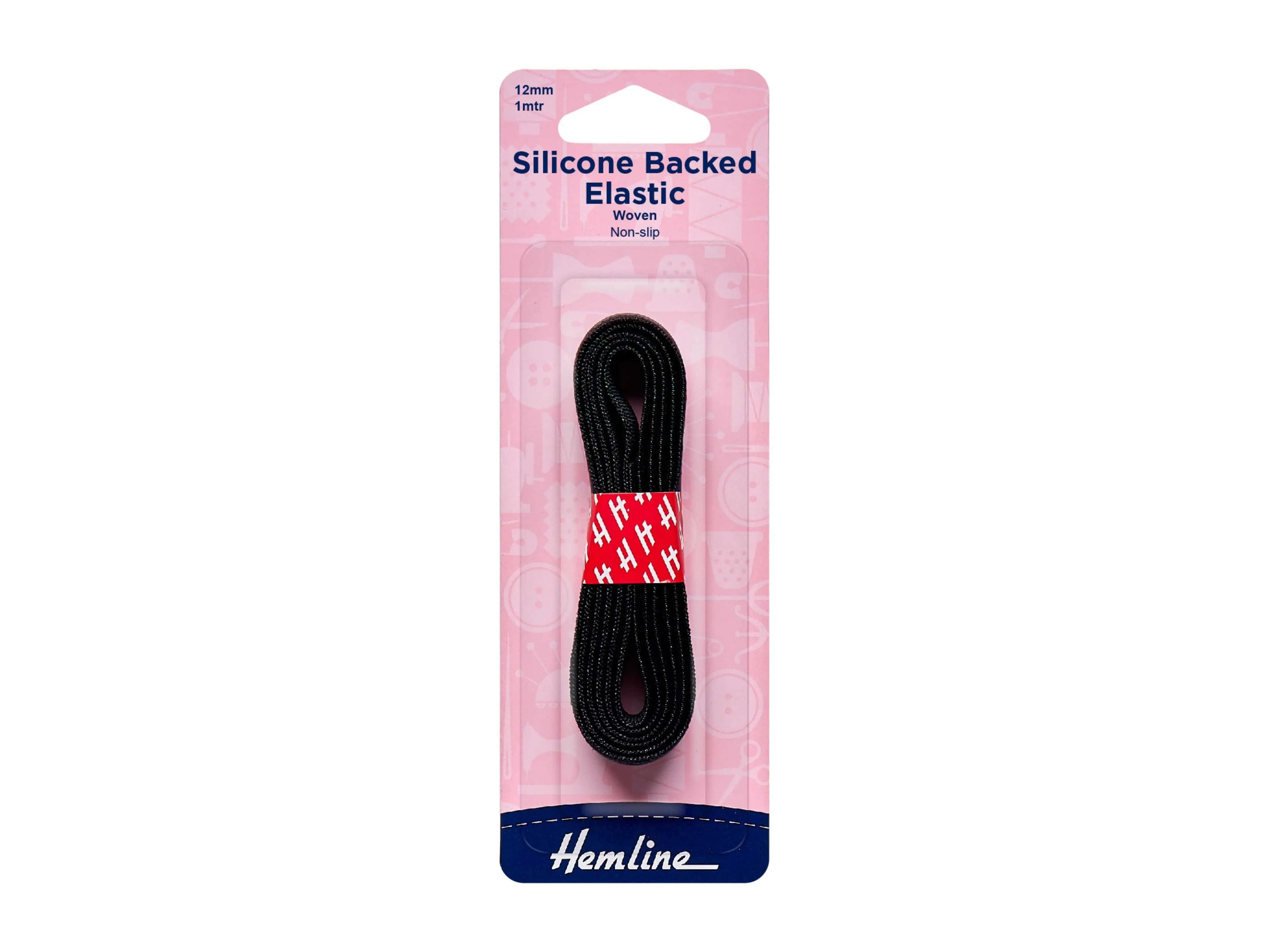 Non-Slip Silicone Backed Elastic - 1m x 12mm