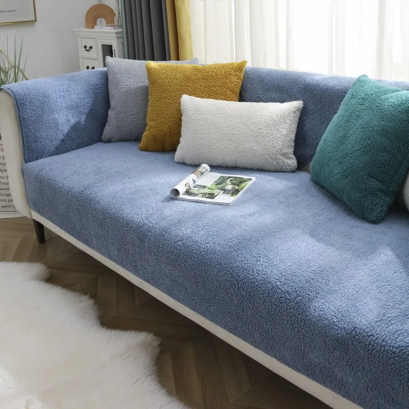 Non-Slip Winter Lamb Wool Sofa/Couch Cover