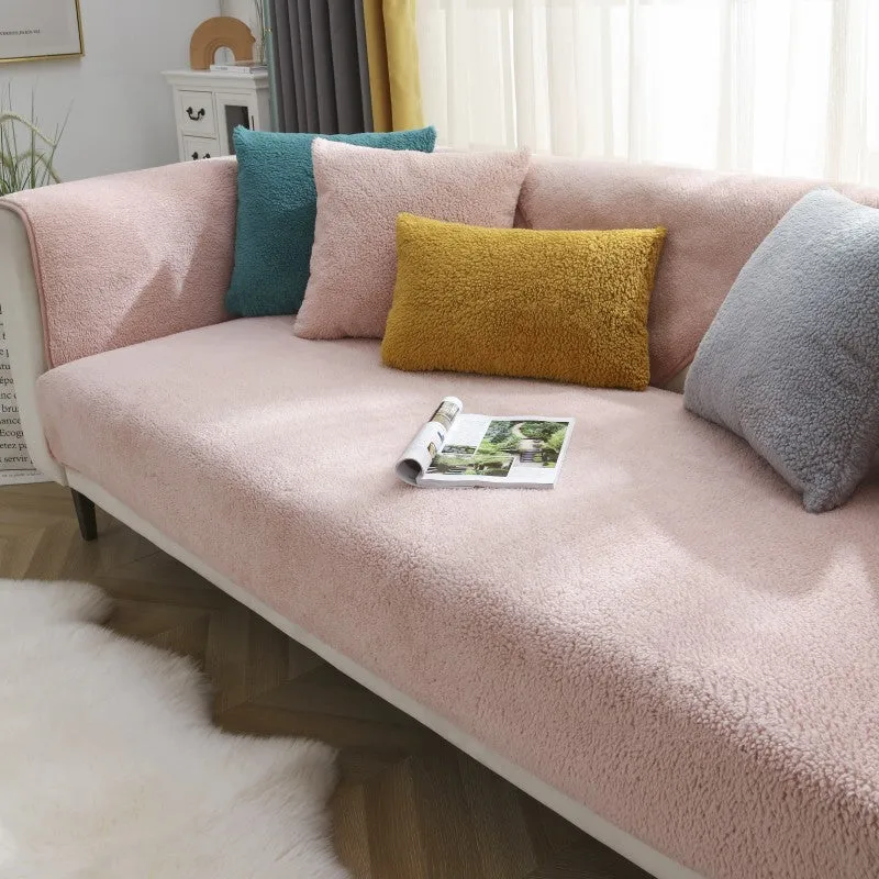 Non-Slip Winter Lamb Wool Sofa/Couch Cover