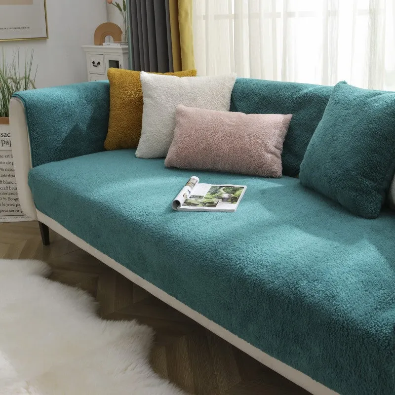 Non-Slip Winter Lamb Wool Sofa/Couch Cover