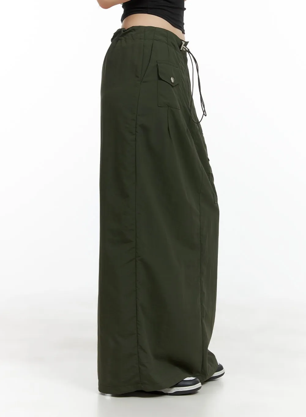 Nylon Pocket Maxi Skirt CL422