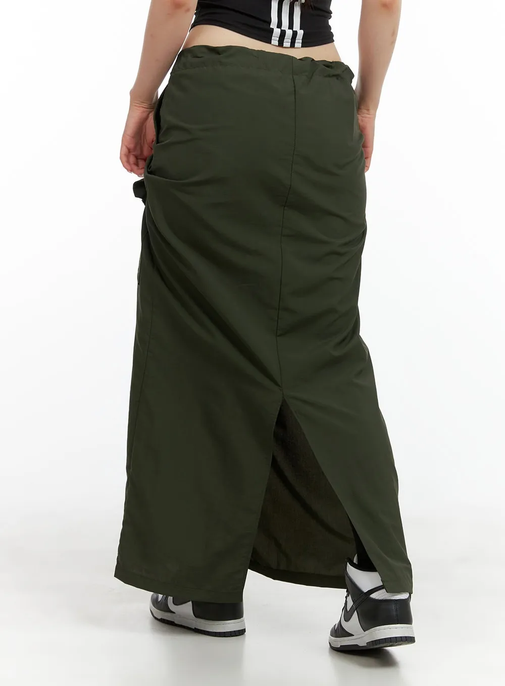 Nylon Pocket Maxi Skirt CL422