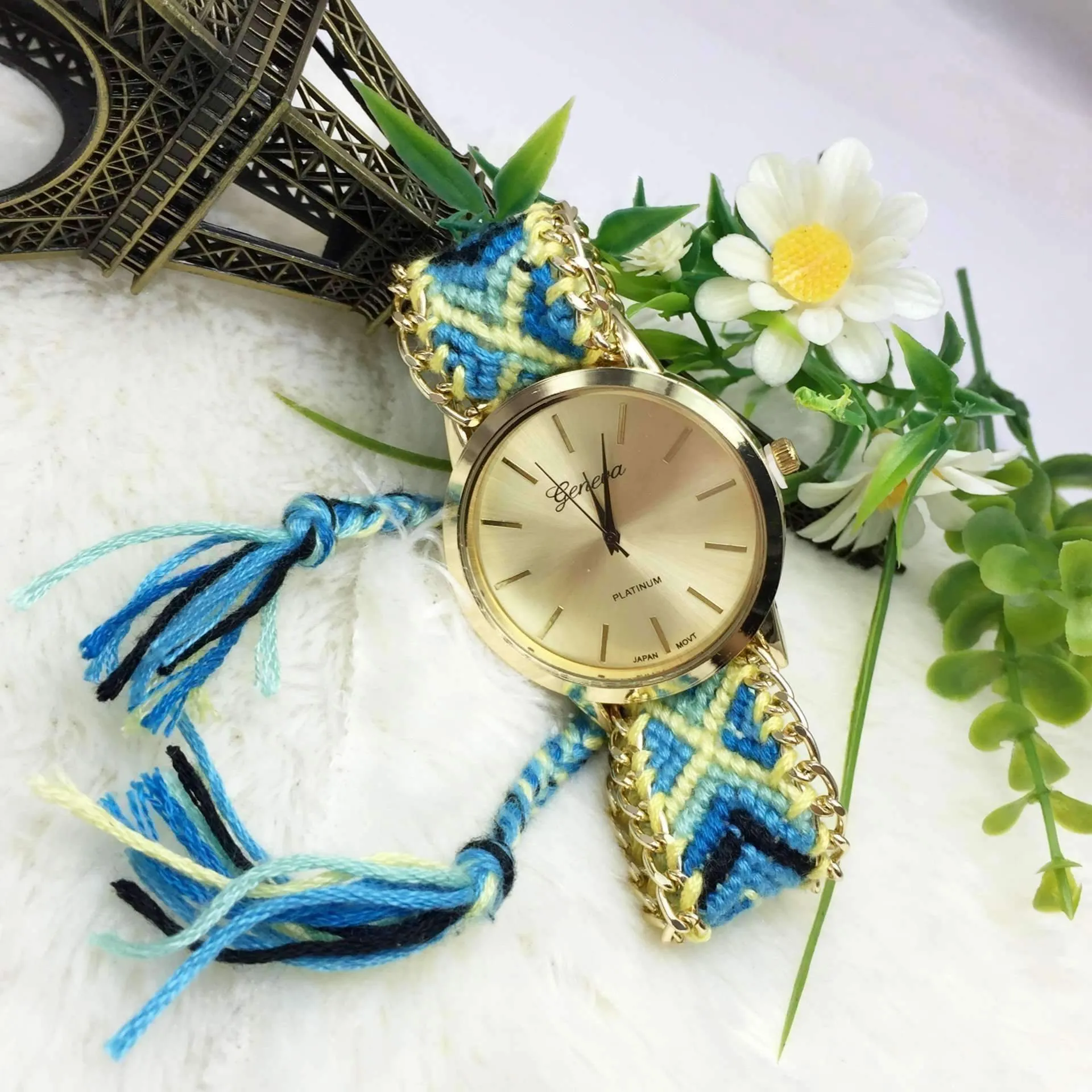 Offbeat Hand Woven Watch in 13 Colorful Patterns for Woman