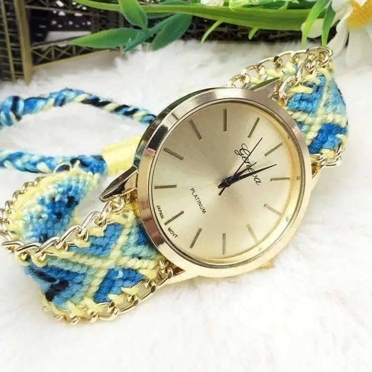 Offbeat Hand Woven Watch in 13 Colorful Patterns for Woman