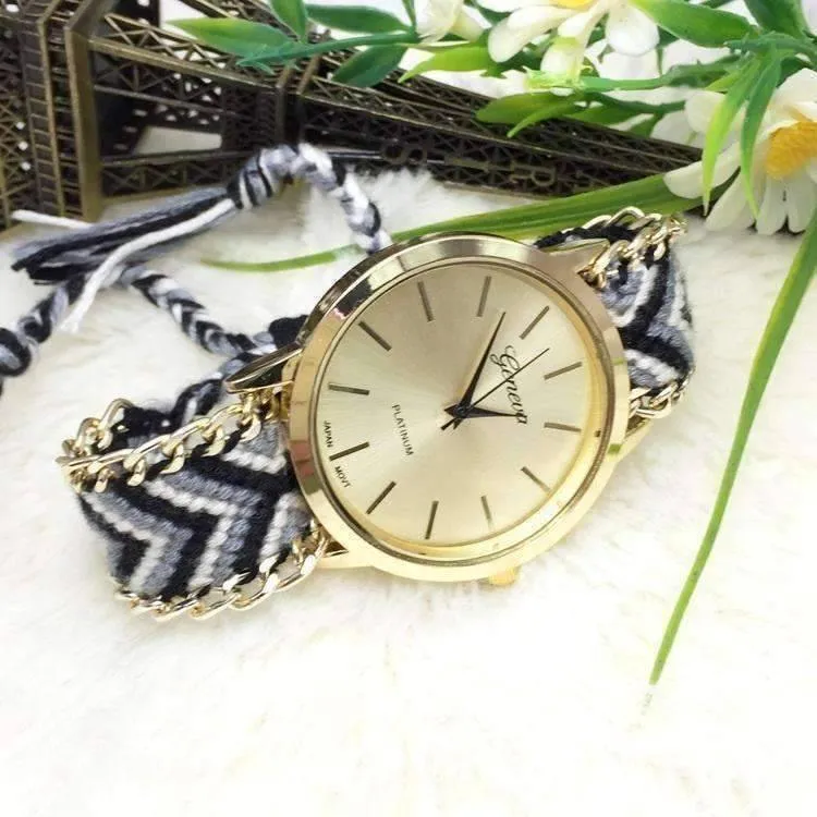 Offbeat Hand Woven Watch in 13 Colorful Patterns for Woman