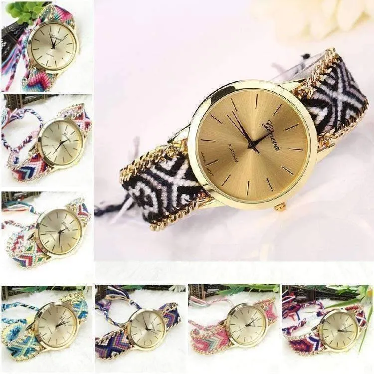 Offbeat Hand Woven Watch in 13 Colorful Patterns for Woman