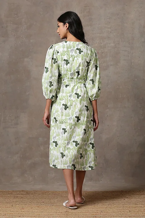 Okhai 'Prickly Pear' Pure Cotton Hand Block Printed Dress