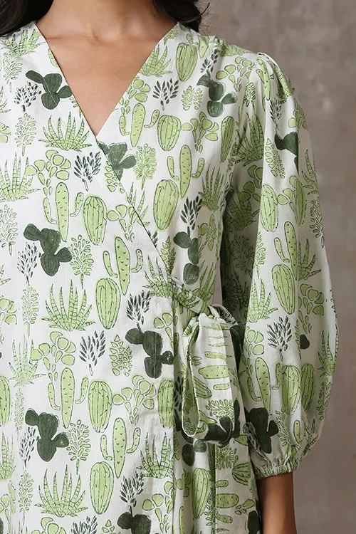 Okhai 'Prickly Pear' Pure Cotton Hand Block Printed Dress