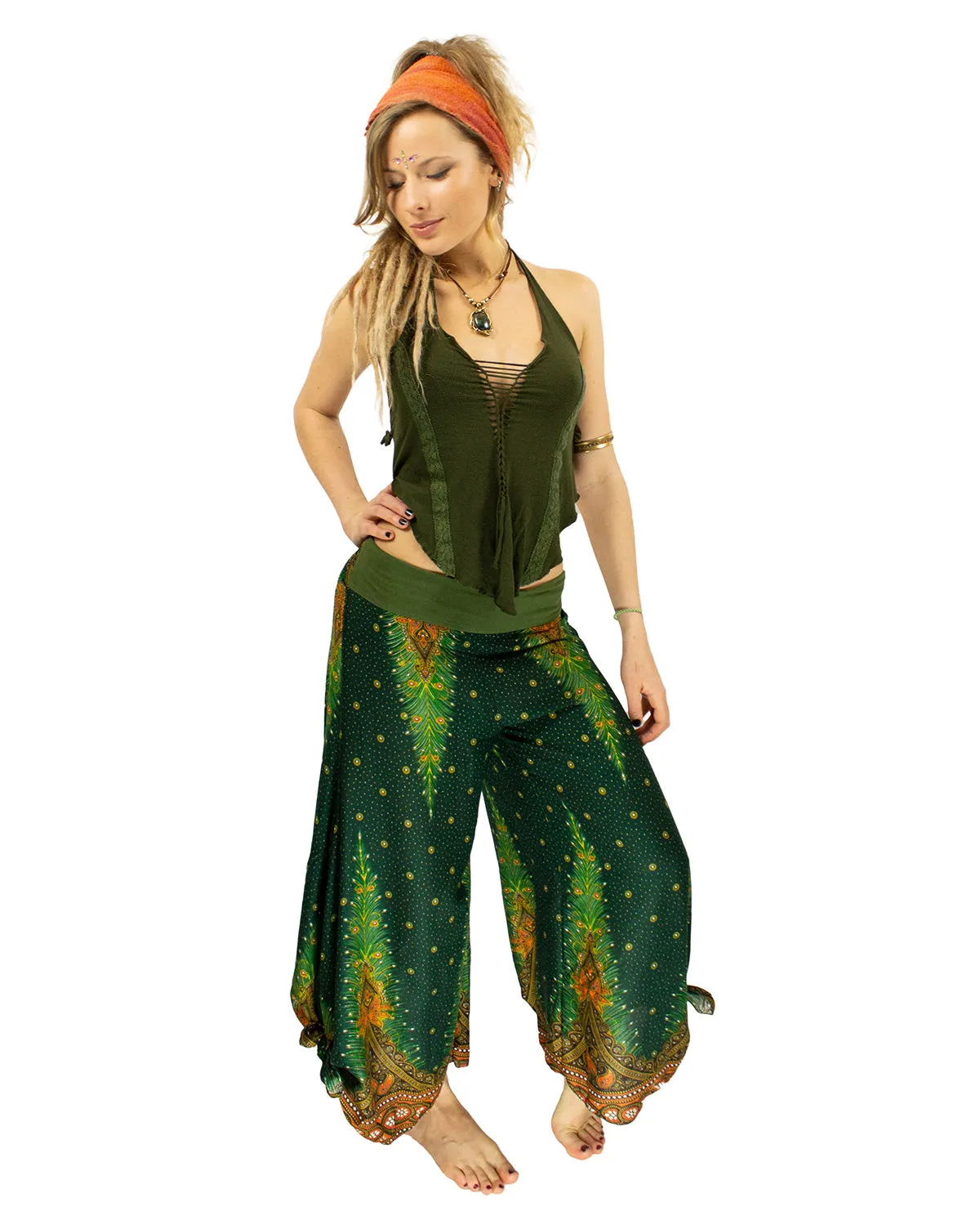 Palazzo Harem Pants Green