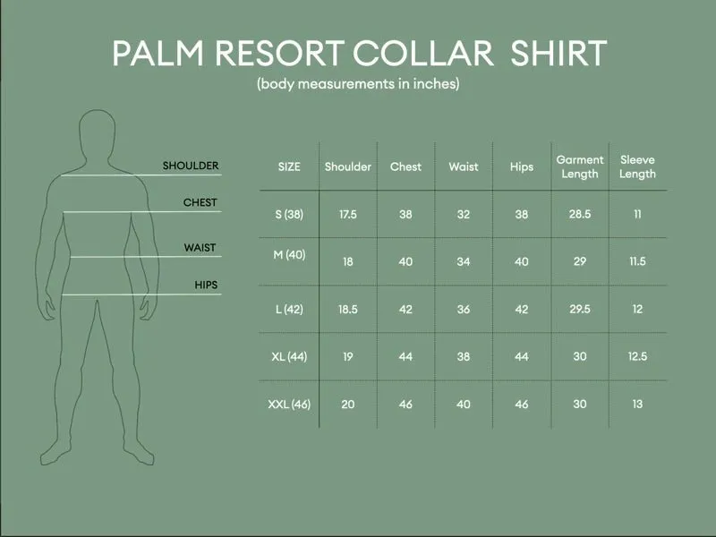 Palm Resort Collar Shirt - Blue Melange