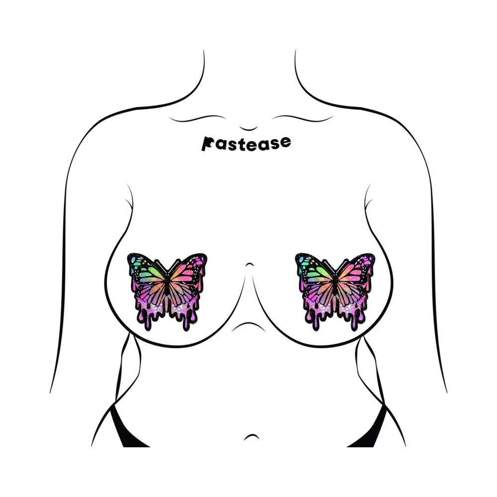 Pastease Butterfly Melt Trippy Glitter Rainbow Nipple Pasties