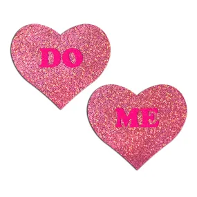 Pastease Glitter 'Do Me' Heart Pasties Pink