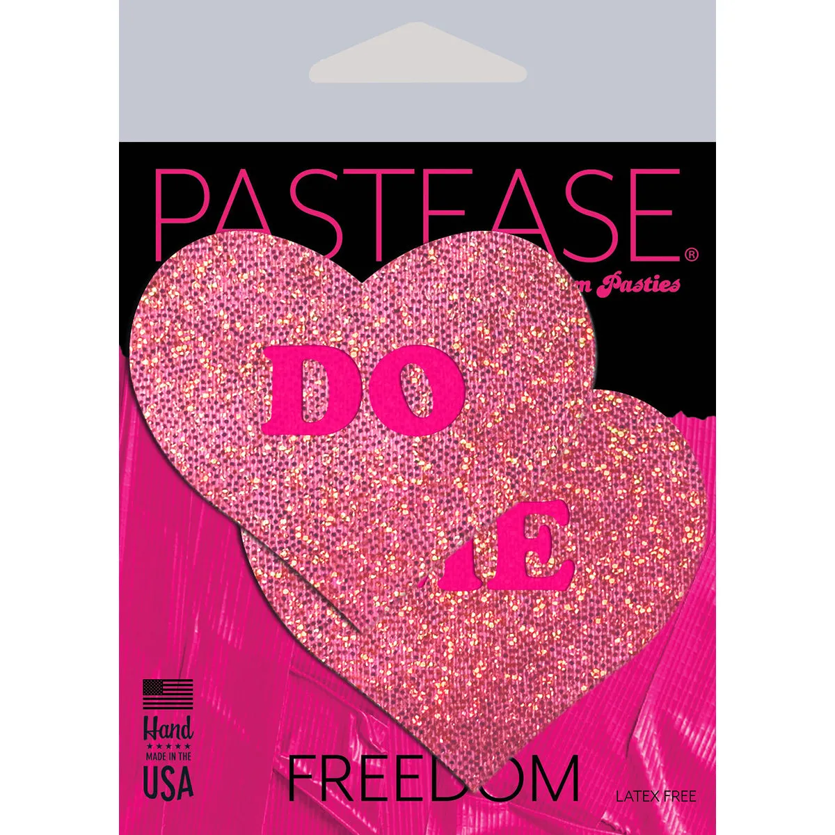 Pastease Glitter 'Do Me' Heart Pasties Pink