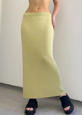 Pastel Green Knit Maxi Skirt (M-L)