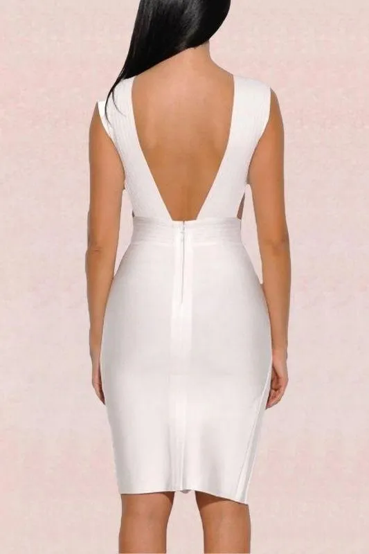 Pia Bandage Dress - Pearl White