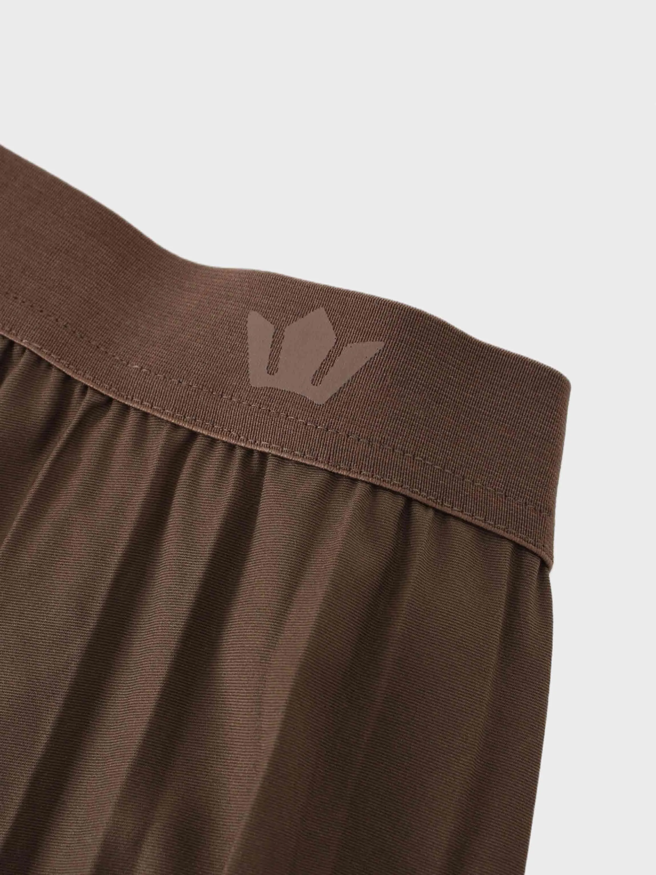 Pleated Skirt 35"-Brown