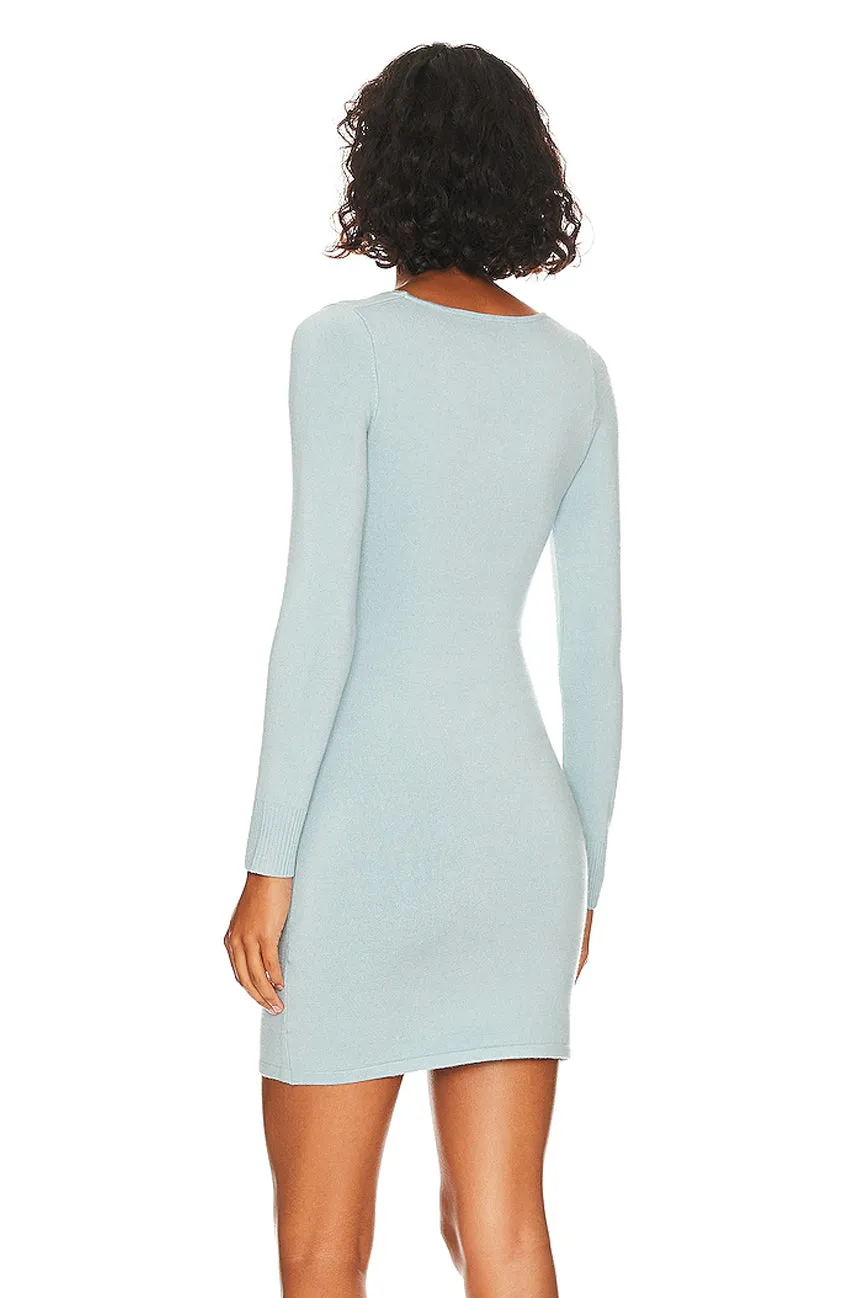 Pool Tile EcoMerino Long Sleeve Scoop Neck Mini Dress