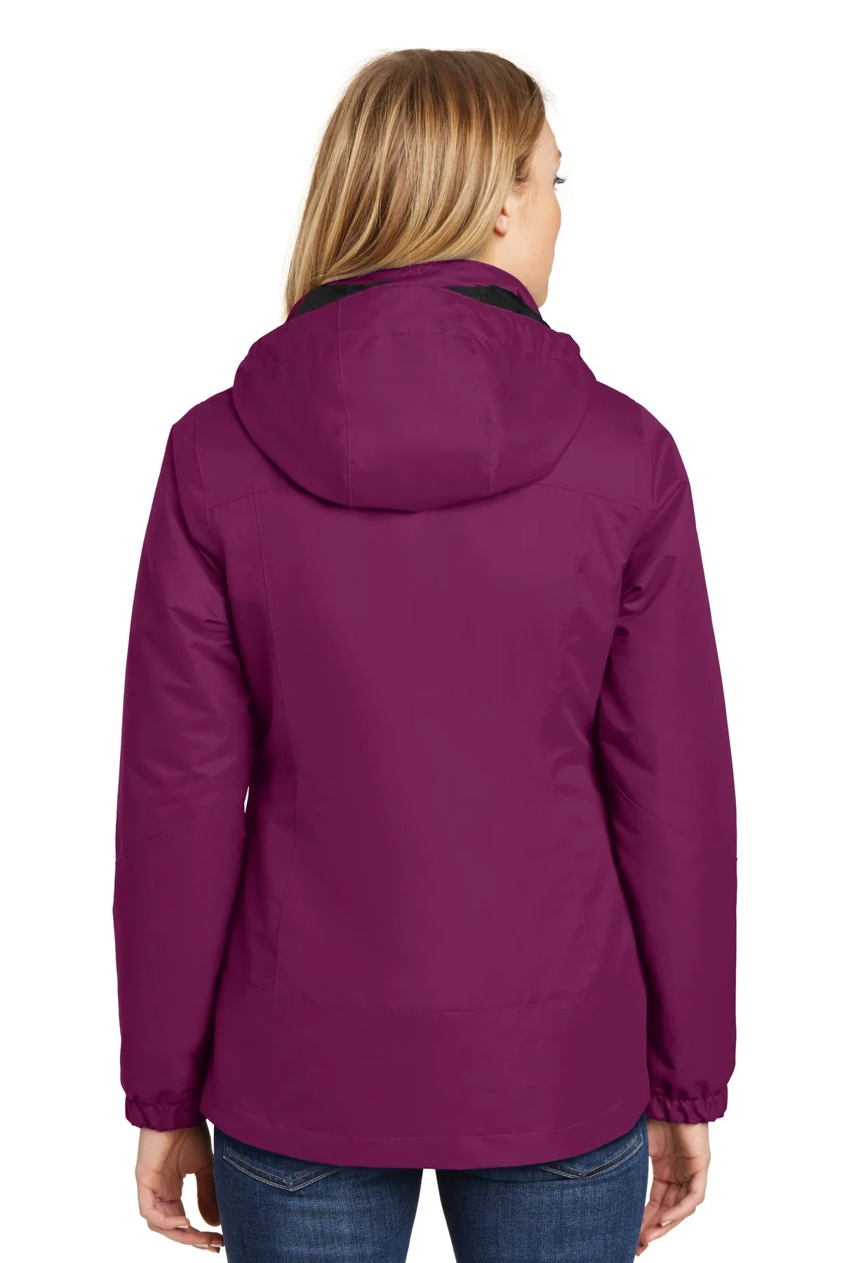 Port Authority Ladies Vortex Customized Waterproof 3-in-1 Jackets, Very Berry/ Black