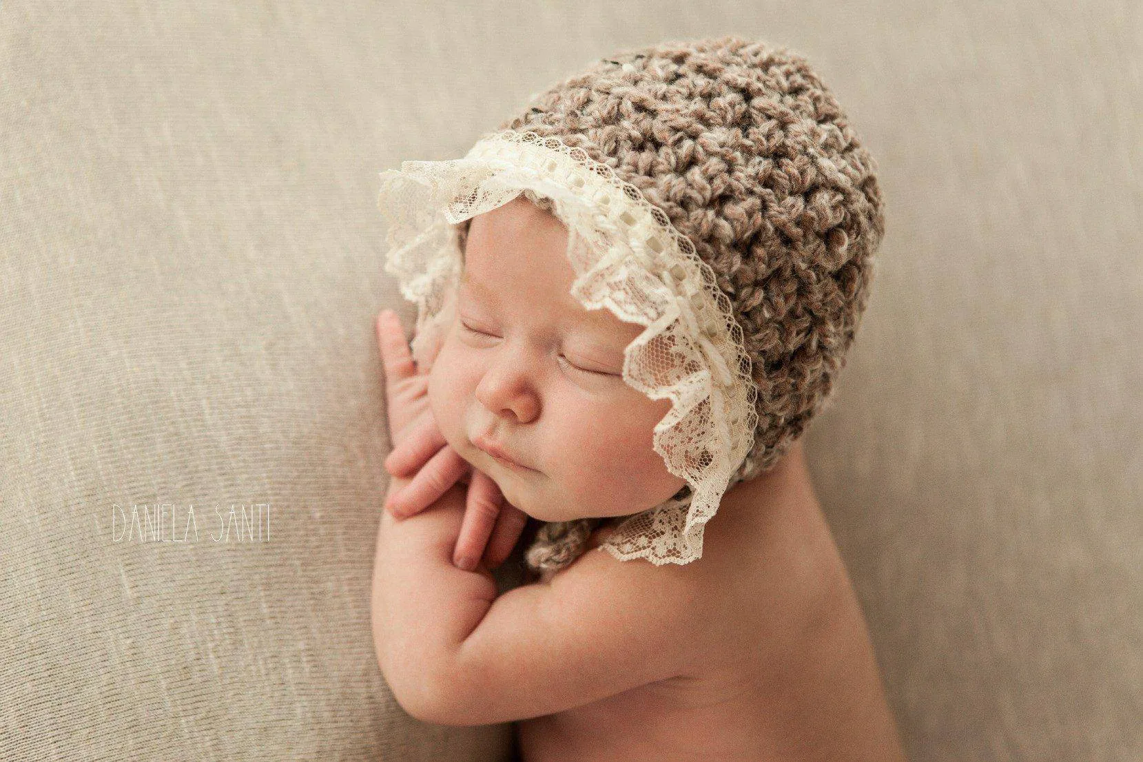 Prairie Newborn Lace Bonnet Hat