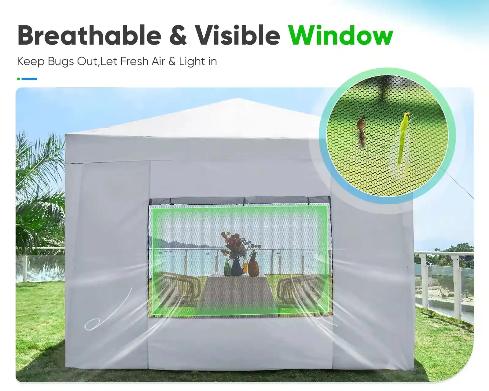 Privacy 8' x 8' Pop Up Canopy with Sides