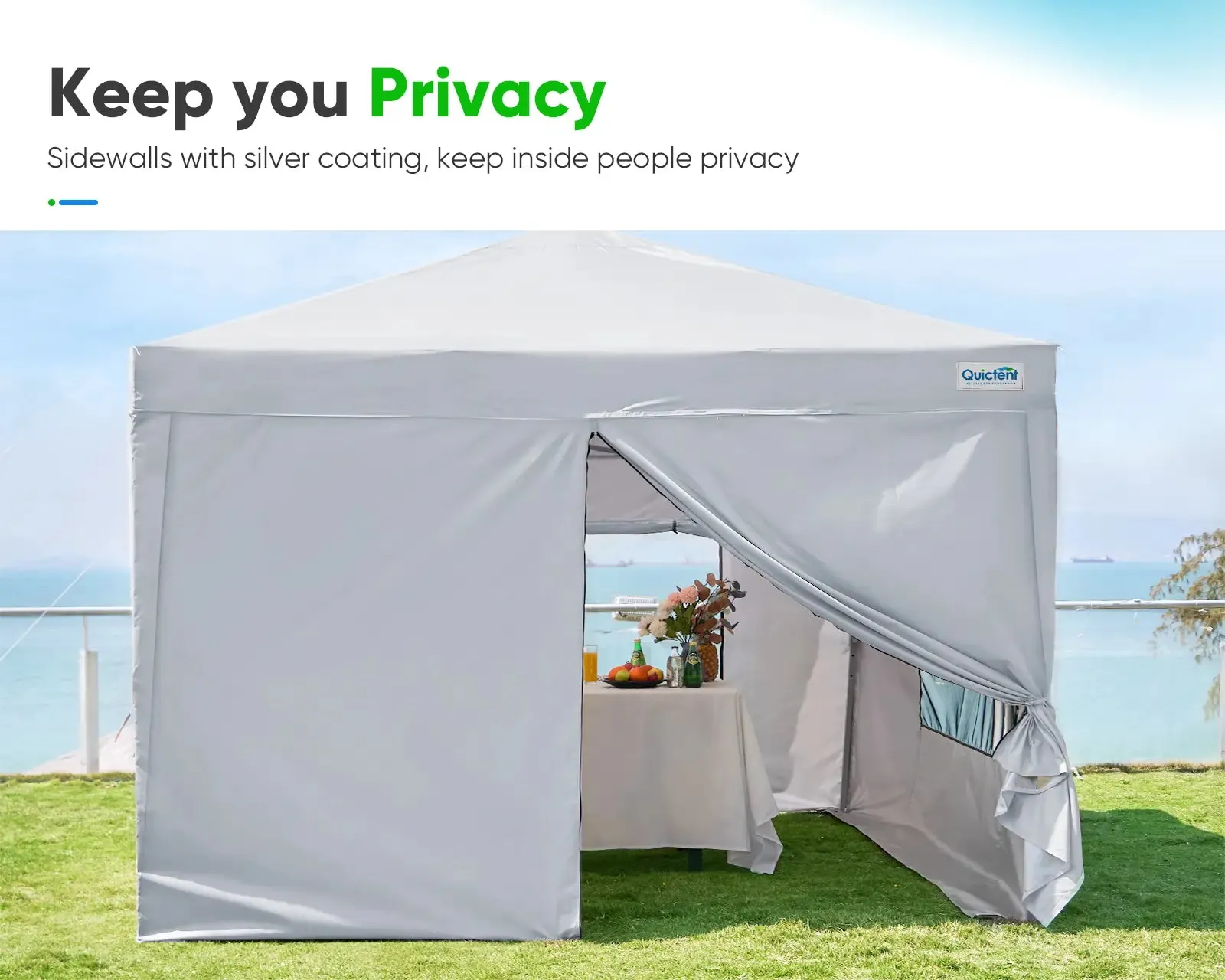 Privacy 8' x 8' Pop Up Canopy with Sides