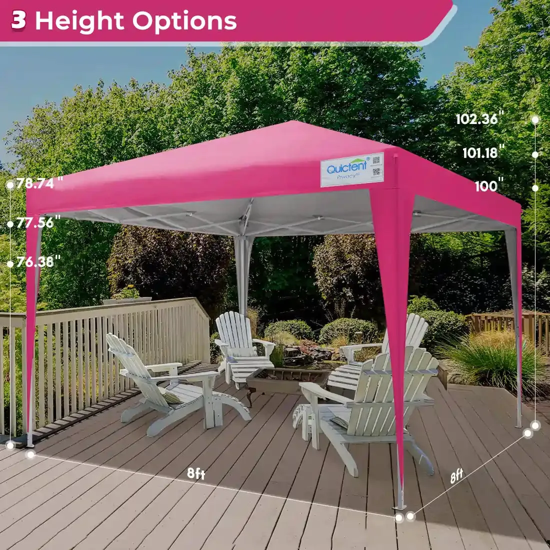 Privacy 8' x 8' Pop Up Canopy with Sides