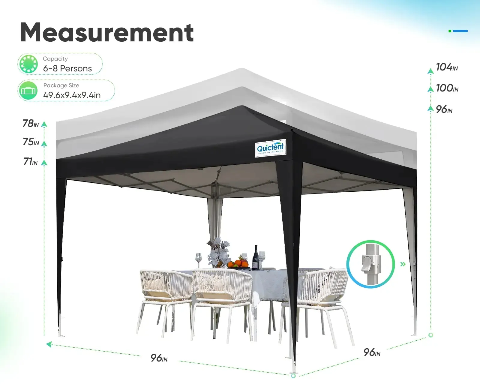 Privacy 8' x 8' Pop Up Canopy with Sides