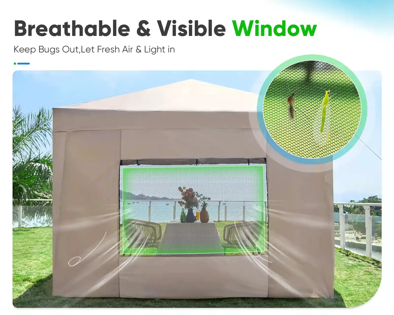 Privacy 8' x 8' Pop Up Canopy with Sides