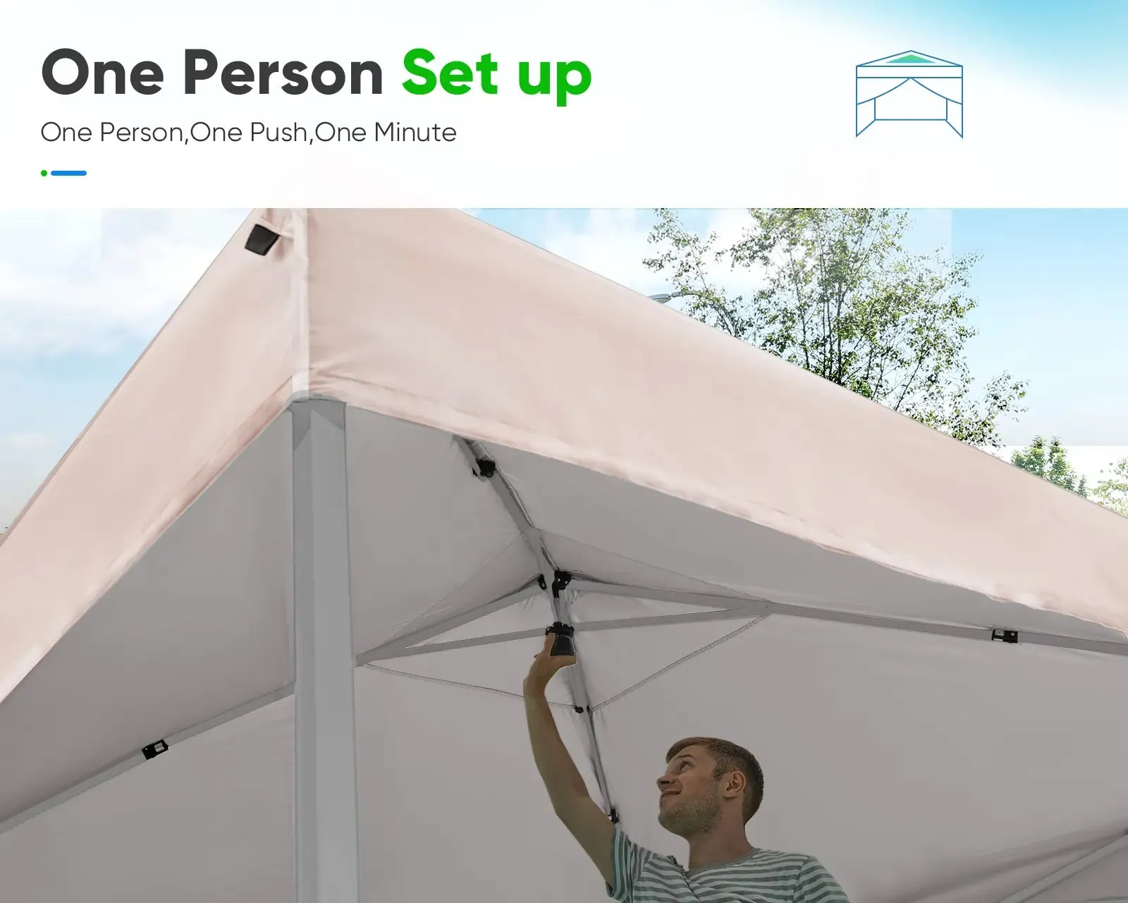 Privacy 8' x 8' Pop Up Canopy with Sides