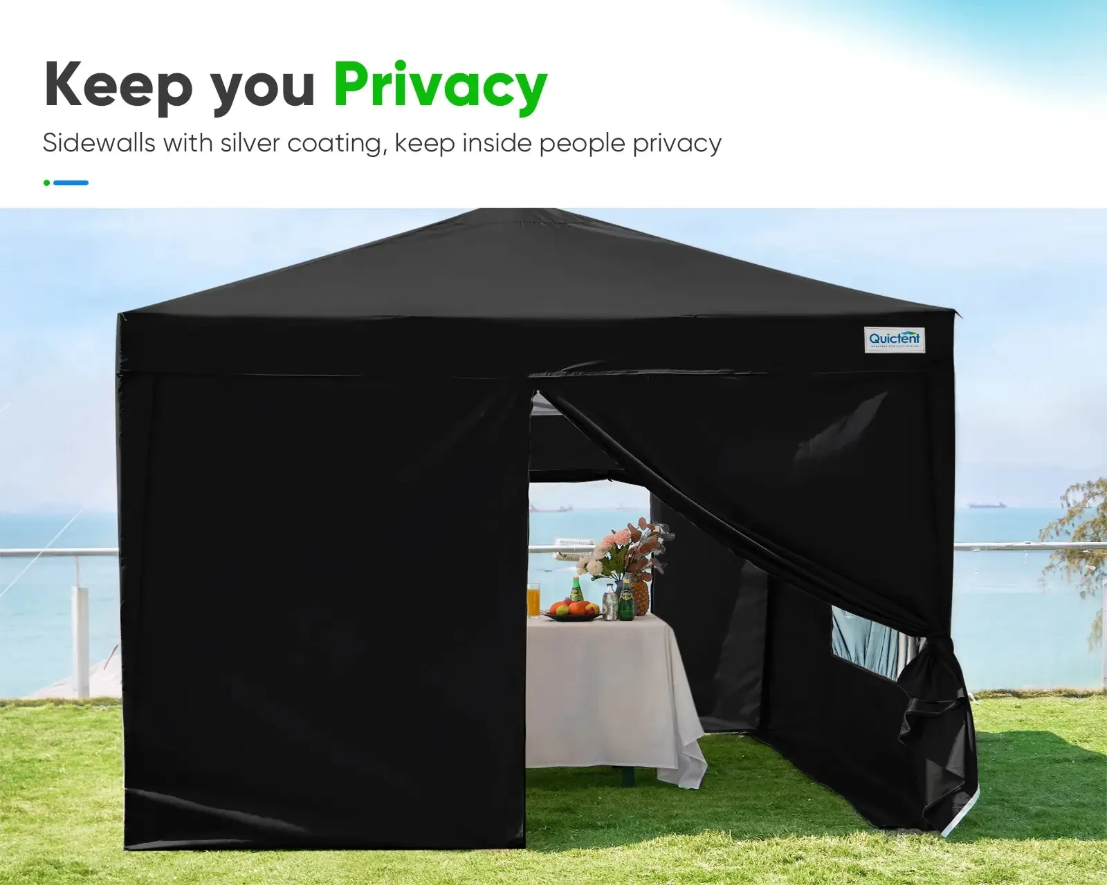 Privacy 8' x 8' Pop Up Canopy with Sides