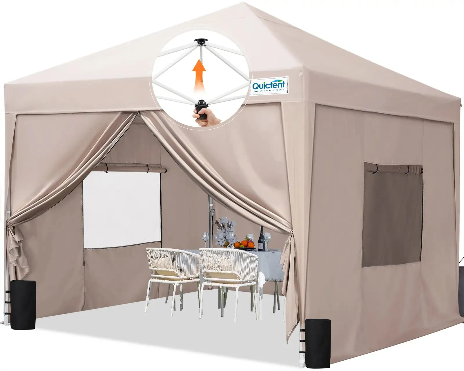 Privacy 8' x 8' Pop Up Canopy with Sides