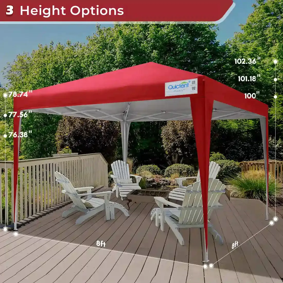 Privacy 8' x 8' Pop Up Canopy with Sides