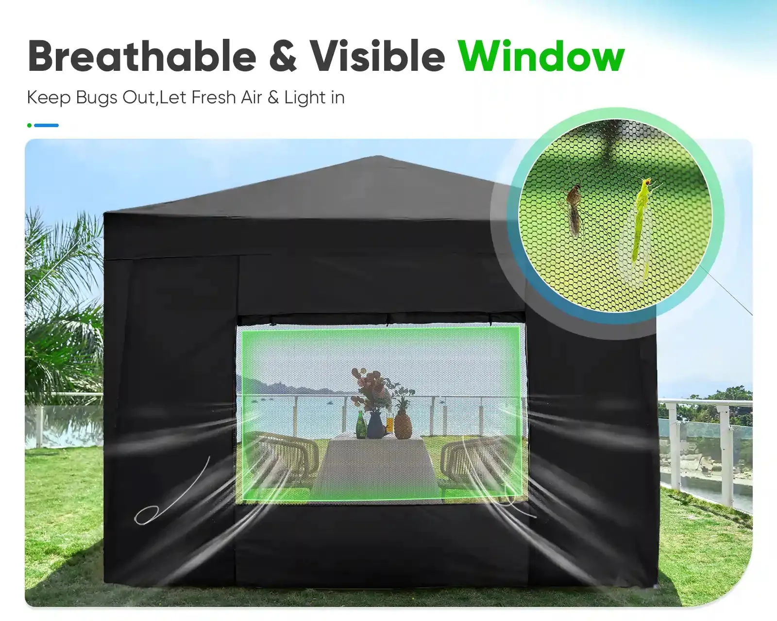 Privacy 8' x 8' Pop Up Canopy with Sides