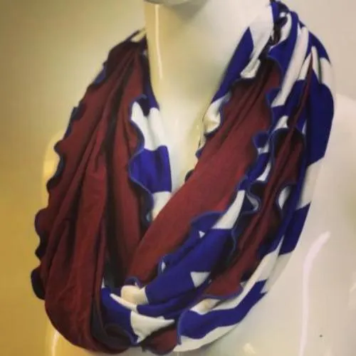 Purple and White Stripe Eternity Scarf