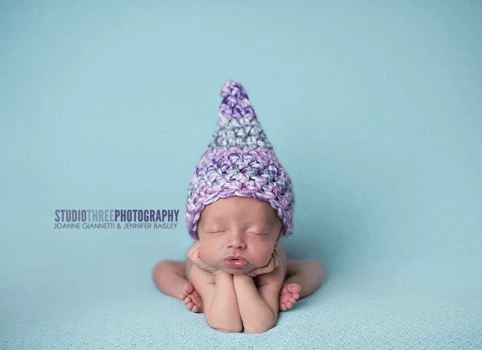 Purple Pink Newborn Gnome Hat