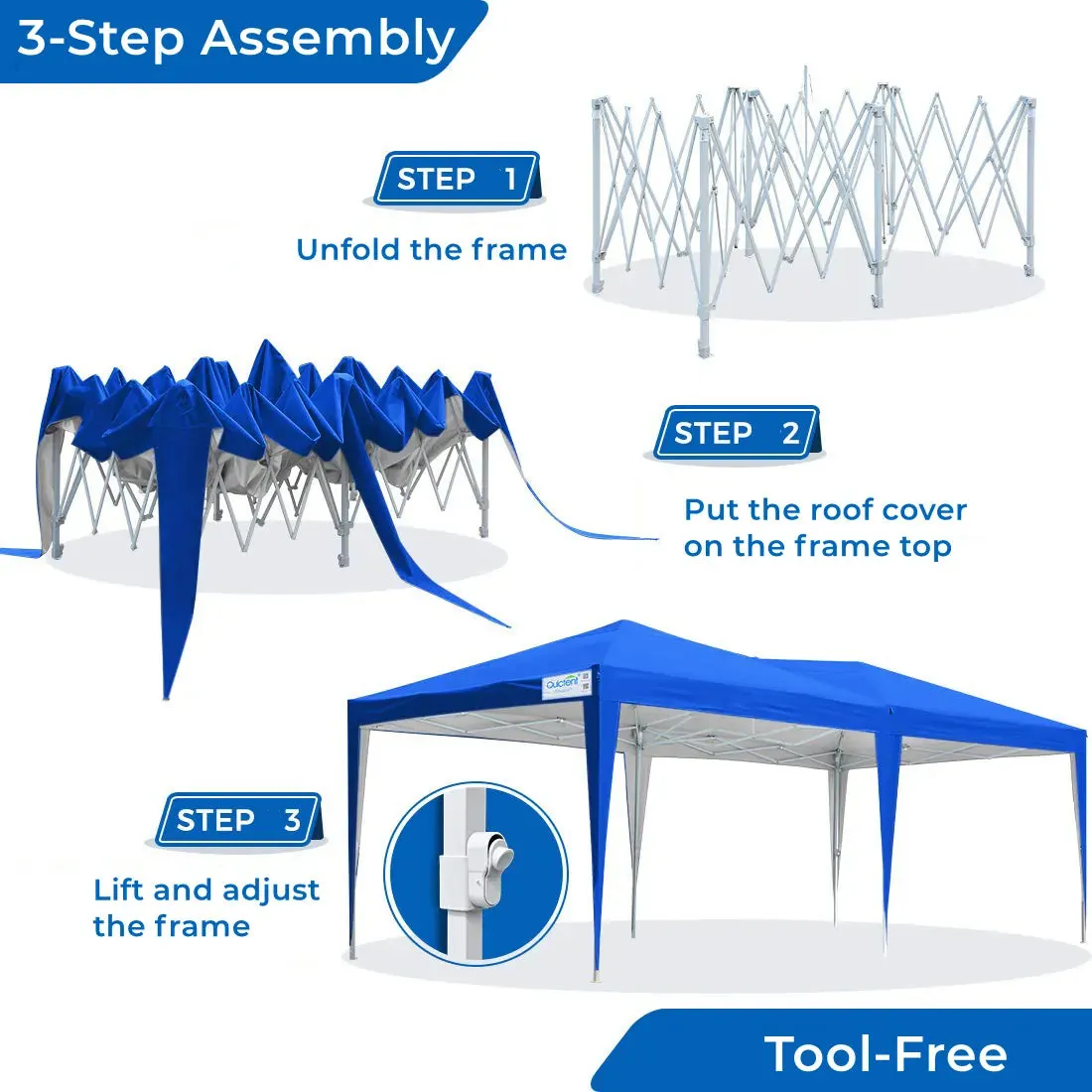 Quictent No-Side 10' x 20' EZ Pop Up Canopy