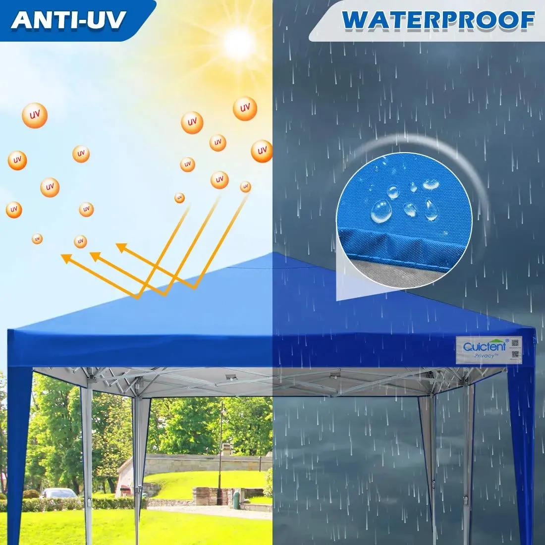 Quictent No-Side 10' x 20' EZ Pop Up Canopy