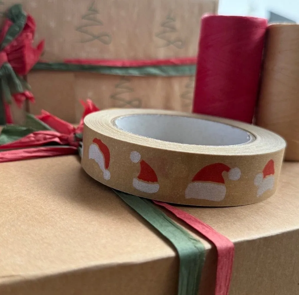 Red & White Festive Paper Tape 24mm x 50m