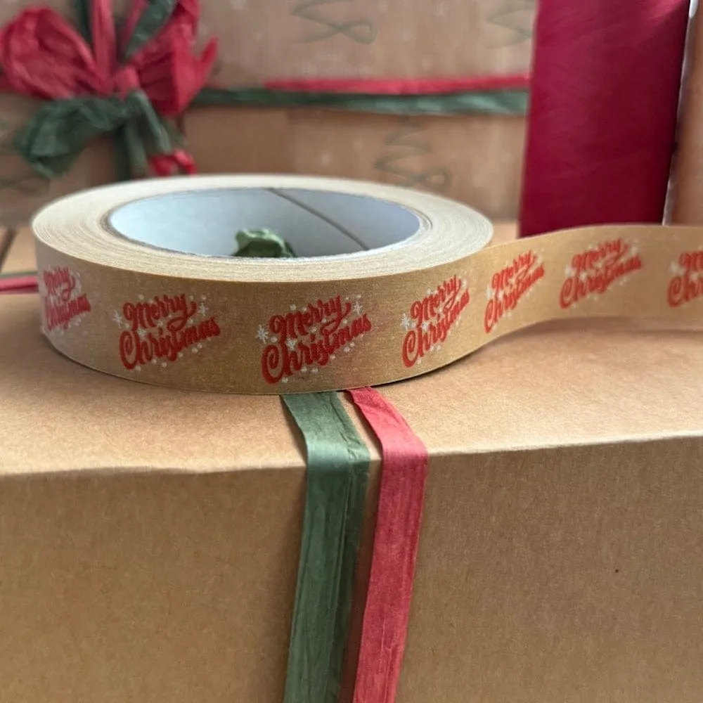 Red & White Festive Paper Tape 24mm x 50m