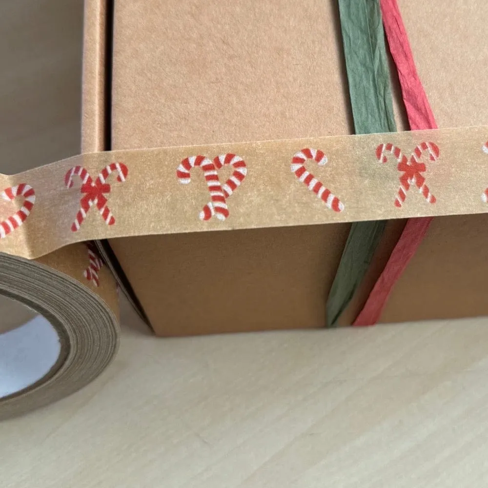 Red & White Festive Paper Tape 24mm x 50m