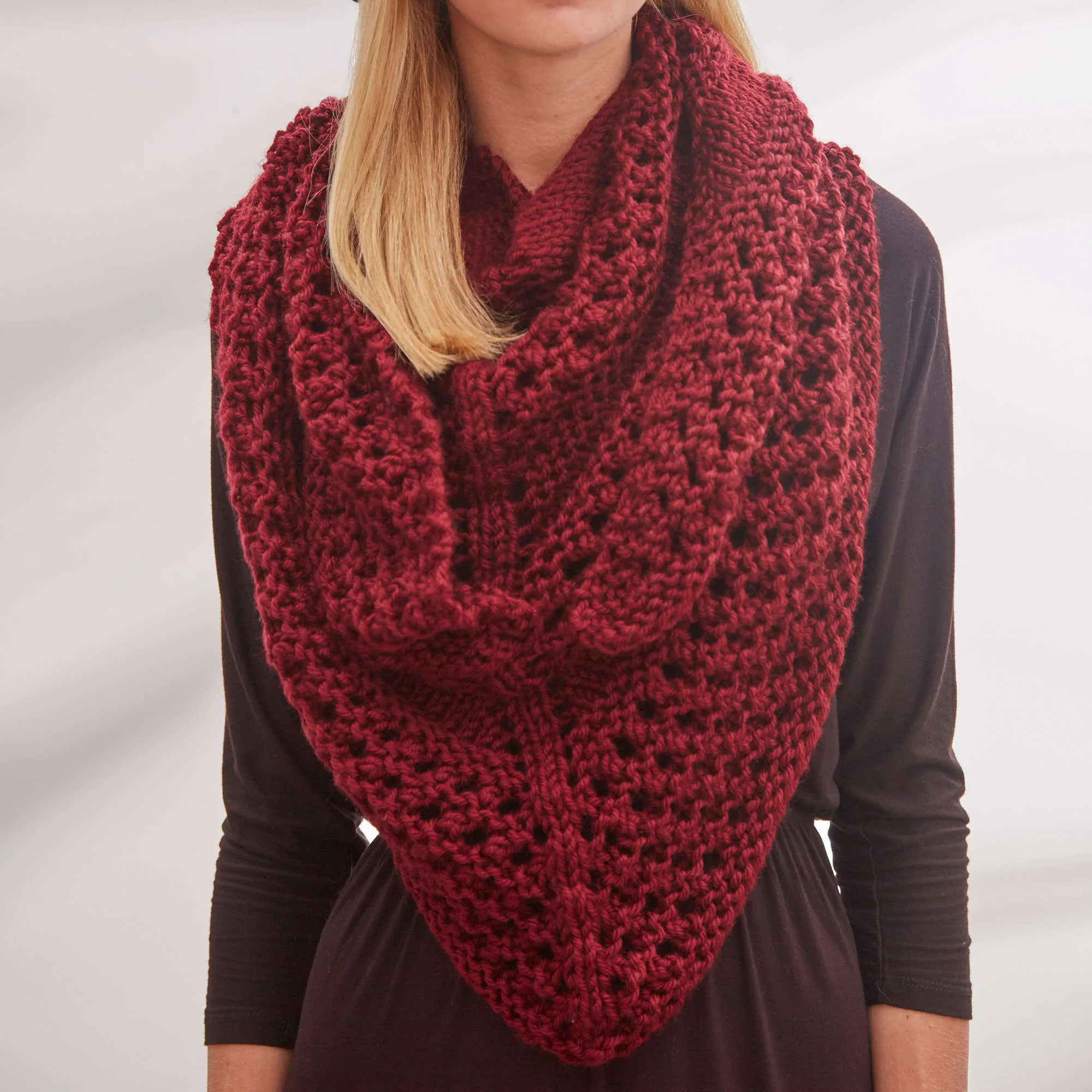 Red Heart Knit Totally Styled Shawl