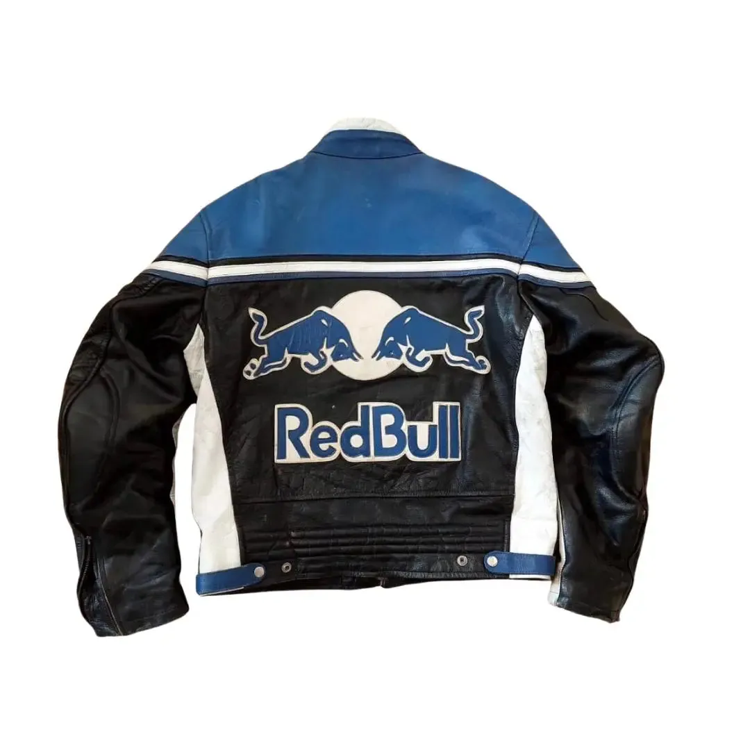 Redbull Leather Jacket - Black & Blue