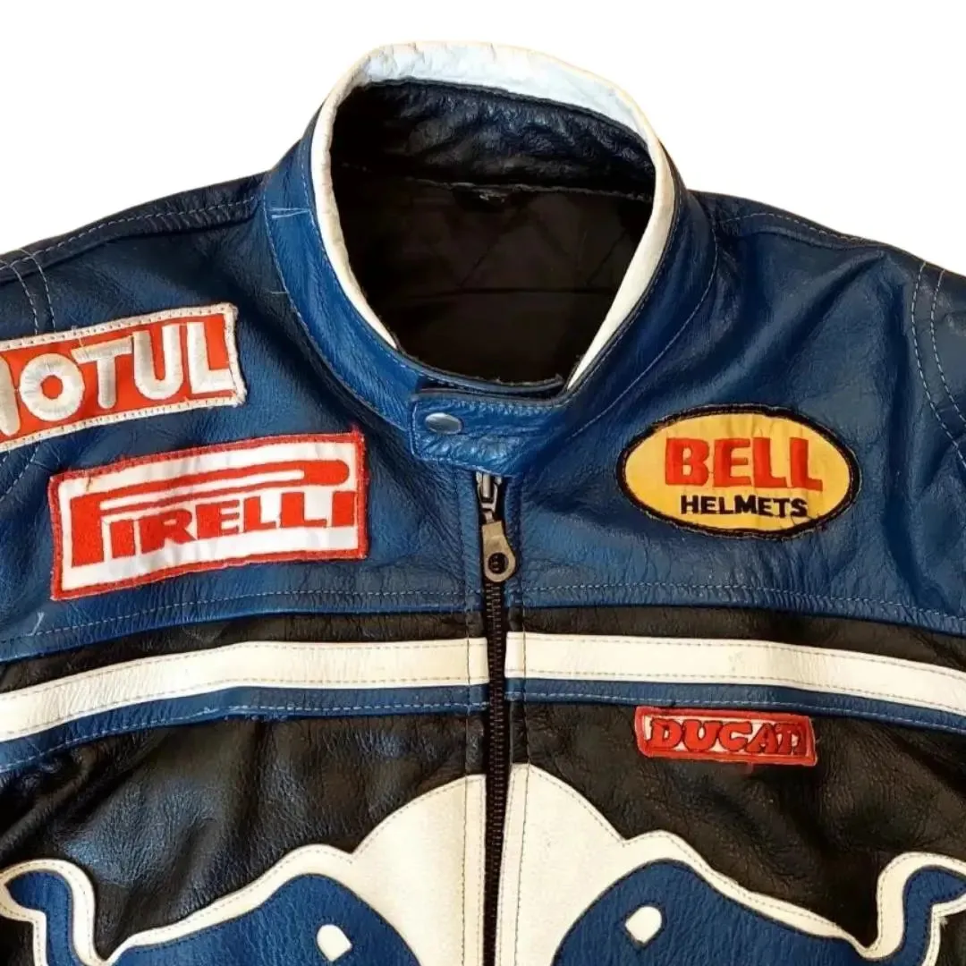 Redbull Leather Jacket - Black & Blue