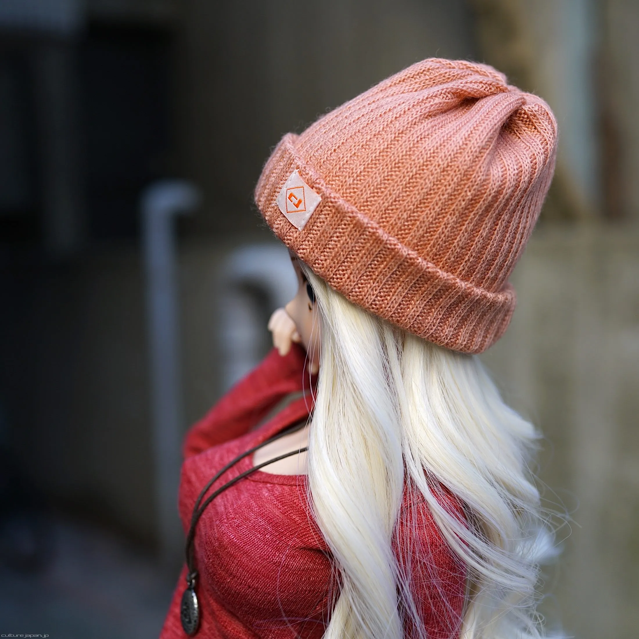 Rib Knit Hat (Sherbet Pink)