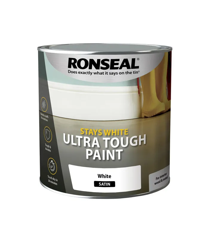 Ronseal Stays White Ultra Tough Paint - Brilliant White