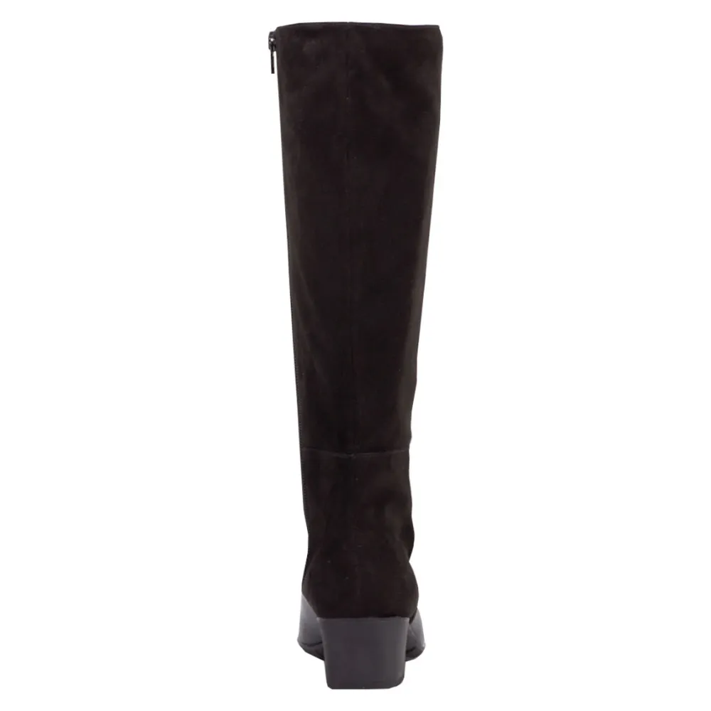 Ros Hommerson Mix Black Leather/Stretch Suede Fabric Boot (Women's)